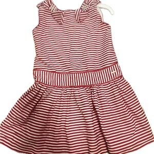 Mayoral Red and White Sleeveless Sundress with Sailor Collar